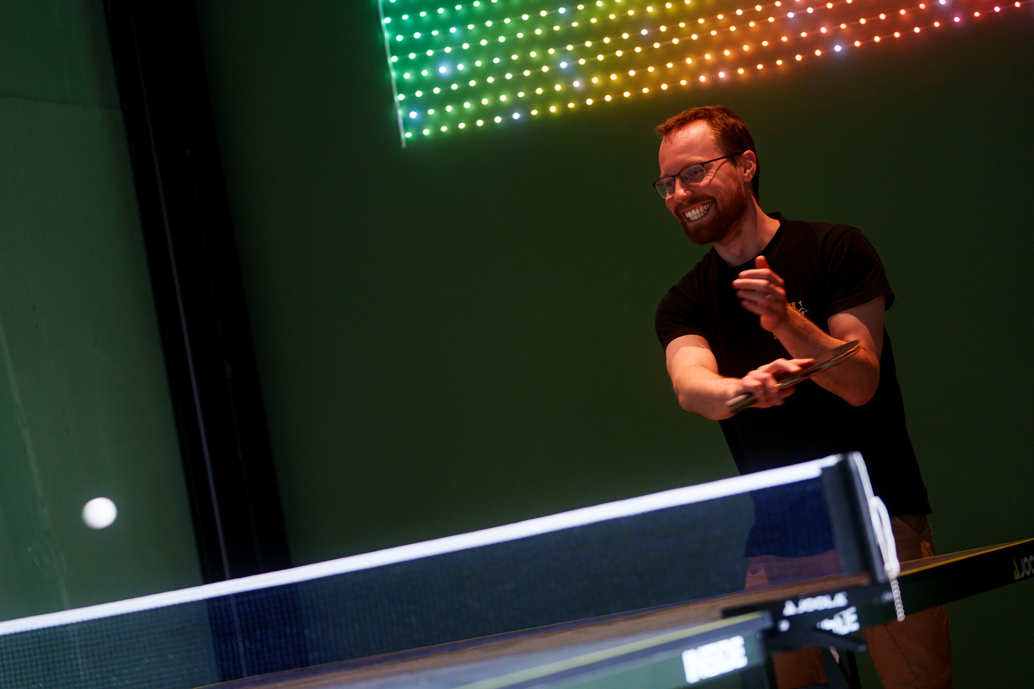 Developer playing table tennis