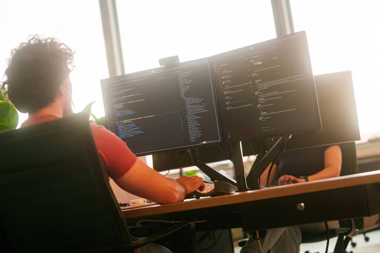 Developers collaborating on ongoing development