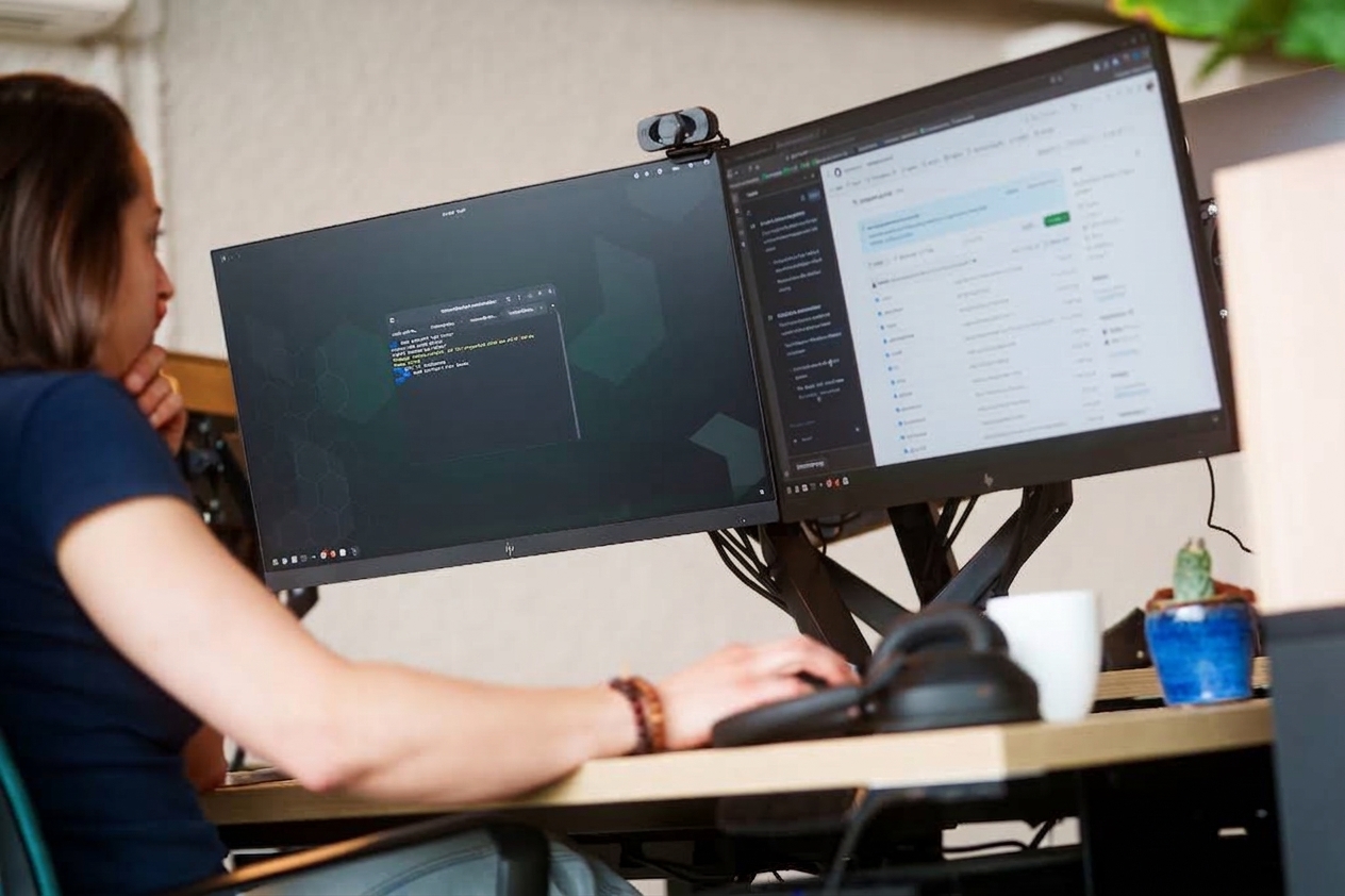 Developers building a web application step by step